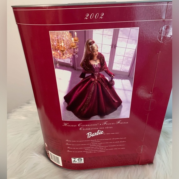 Collectable Barbie Holiday Celebration Doll 2002 in Sparkling Burgundy - Picture 6 of 6